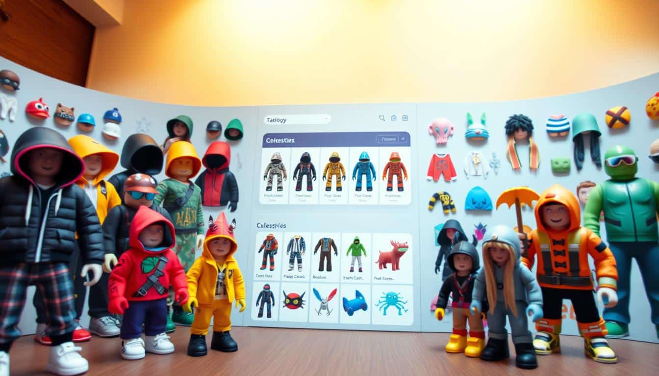 Roblox catalog showcasing unique gear and skins