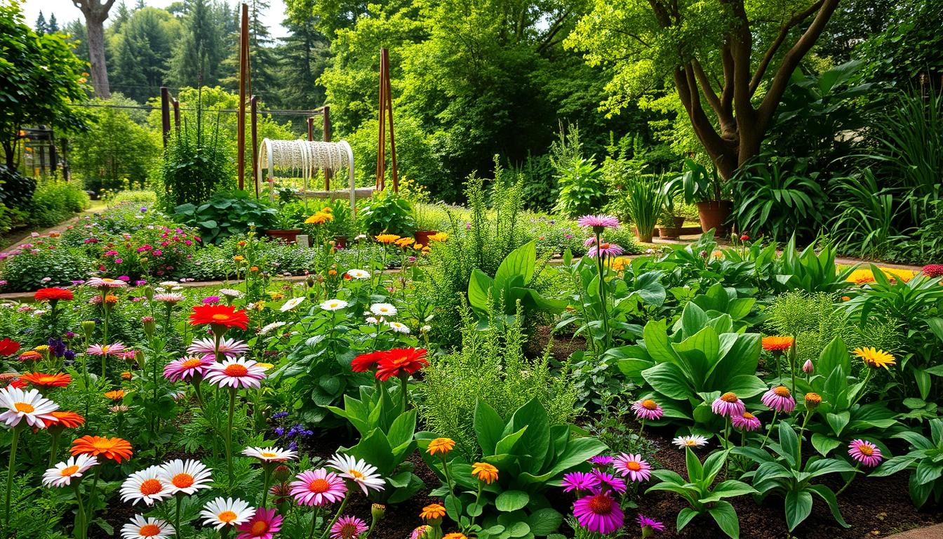 diverse plant types in sustainable gardening